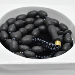 Al Hasana Black Amber Tasbih – 33 Premium Islamic Prayer Beads