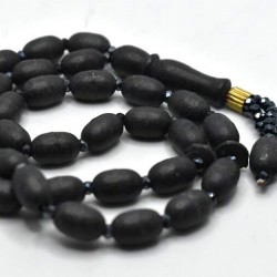 Al Hasana Black Amber Tasbih – 33 Premium Islamic Prayer Beads