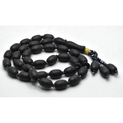 Al Hasana Black Amber Tasbih – 33 Premium Islamic Prayer Beads