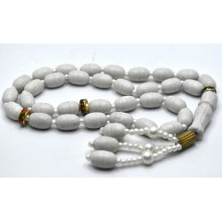 Al Hasana White Amber Tasbih – 33 Islamic Prayer Beads