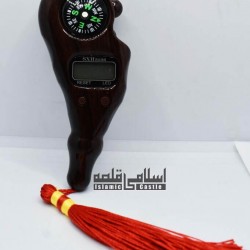 LED Digital Finger Tasbih – Dark Brown Wood Texture
