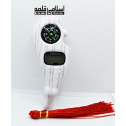 LED Digital Finger Tasbih – White Wood Texture