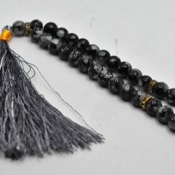 Classic Black Marble Tasbih – Islamic Prayer Beads (10mm Round) 33 Grains