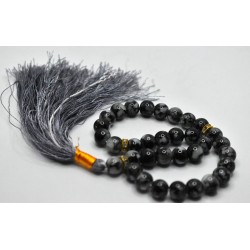Classic Black Marble Tasbih – Islamic Prayer Beads (10mm Round) 33 Grains