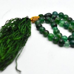 Dark Green Marble Tasbih – 33 Round Prayer Beads (10mm)