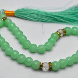 Light Green Marble Tasbih – 33 Beads Islamic Prayer Beads (10mm)