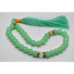 Light Green Marble Tasbih – 33 Beads Islamic Prayer Beads (10mm)
