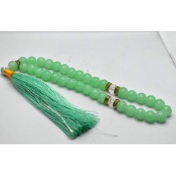 Light Green Marble Tasbih – 33 Beads Islamic Prayer Beads (10mm)