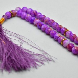 Light Plum Marble Tasbih – 33 Beads Islamic Prayer Beads (10mm)