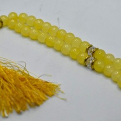 Light Yellow Marble Tasbih – 33 Beads Islamic Prayer Beads (10mm)
