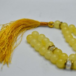 Light Yellow Marble Tasbih – 33 Beads Islamic Prayer Beads (10mm)