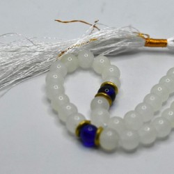 White Marble Tasbih – 33 Beads (10mm Round)