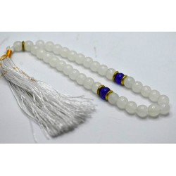 White Marble Tasbih – 33 Beads (10mm Round)