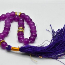 Plum Marble Tasbih – 33 Prayer Beads (10mm)