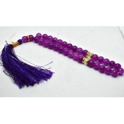 Plum Marble Tasbih – 33 Prayer Beads (10mm)