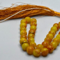 Yellow & Light Brown Marble Tasbih – 33 Beads (10mm)