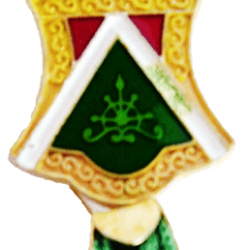 Golden Green Nalain Badge with Threads | سنہری سبز نعلین پاک بیج دھاگے کے ساتھ