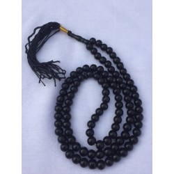 Black Aqeeq (Carnelian) Tasbih – 100 Prayer Beads, 8mm Stone Misbaha