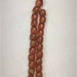 Red Carnelian (Aqeeq) Oval Tasbih – 33 Prayer Beads (12mm)