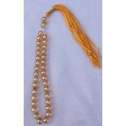 Elegant Yellow Pearl Tasbih – 33 Islamic Prayer Beads (8mm Round)
