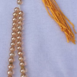 Elegant Yellow Pearl Tasbih – 33 Islamic Prayer Beads (8mm Round)