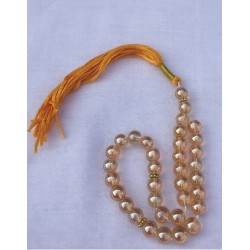 Elegant Yellow Pearl Tasbih – 33 Islamic Prayer Beads (8mm Round)