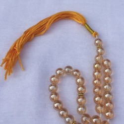 Elegant Yellow Pearl Tasbih – 33 Islamic Prayer Beads (8mm Round)