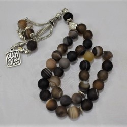 Jupiter Marble Tasbih – 33 Brown Beads with SubhanAllah Top | 10mm