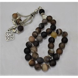 Jupiter Marble Tasbih – 33 Brown Beads with SubhanAllah Top | 10mm