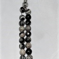 Real Grey Marble Tasbih – 33 Islamic Prayer Beads (10mm)