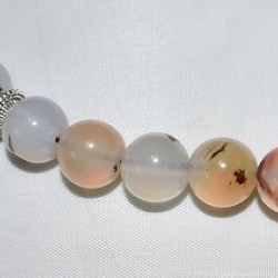 White Marble Tasbih – 33 Beads (10mm) with Silver Imam & Subhan Allah Inscription