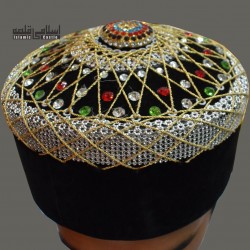 Fancy Hard Black Jewel Cap | فینسی سخت سیاہ جواہری ٹوپی