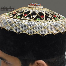 Fancy Hard Black Jewel Cap | فینسی سخت سیاہ جواہری ٹوپی