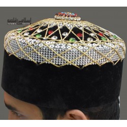 Fancy Hard Black Jewel Cap | فینسی سخت سیاہ جواہری ٹوپی