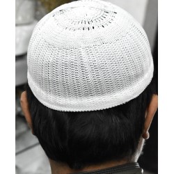 Prayer Cotton Knit Cap – White | سفید کاٹن نِٹ نماز کی ٹوپی