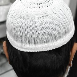 Prayer Cotton Knit Cap – White | سفید کاٹن نِٹ نماز کی ٹوپی