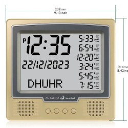 Global Digital Azan Clock – Wall & Table Islamic Prayer Time Display