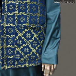 Fancy Golden Green Vest Coat