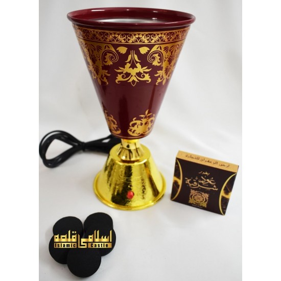 Incense Maroon Burner Round-01