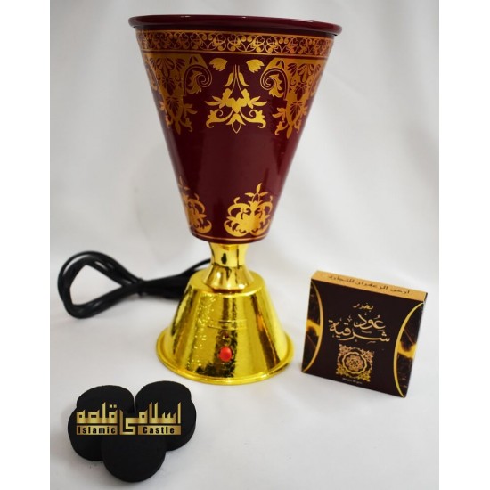 Incense Maroon Burner Round-01