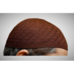 Prayer Cotton Knit Cap – Brown | براؤن نمازی کاٹن نِٹ ٹوپی