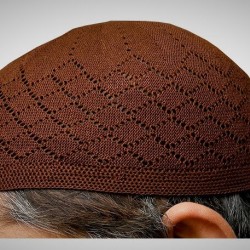Prayer Cotton Knit Cap – Brown | براؤن نمازی کاٹن نِٹ ٹوپی