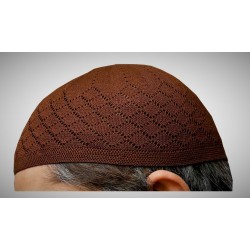 Prayer Cotton Knit Cap – Brown | براؤن نمازی کاٹن نِٹ ٹوپی