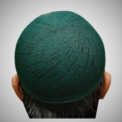 Prayer Cotton Knit Cap – Dark Green | ڈارک گرین نمازی کاٹن نِٹ ٹوپی