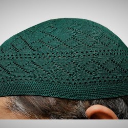 Prayer Cotton Knit Cap – Dark Green | ڈارک گرین نمازی کاٹن نِٹ ٹوپی