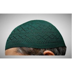 Prayer Cotton Knit Cap – Dark Green | ڈارک گرین نمازی کاٹن نِٹ ٹوپی