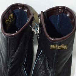 High Quality Leather Socks – Black Khuffs with Fleece Lining | اعلیٰ معیار کی سیاہ لیدر خف فلیس لائننگ کے ساتھ