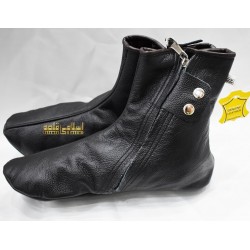 High Quality Leather Socks – Black Khuffs with Fleece Lining | اعلیٰ معیار کی سیاہ لیدر خف فلیس لائننگ کے ساتھ
