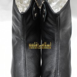 Leather Socks for Winter – Black Khuffs Made with Fur from Italian Sheep Leather | موسم سرما کے لیے خاص فر والے لیدر ساکس  – اطالوی بھیڑ کی کھال سے بنے سیاہ خف