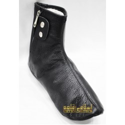 Leather Socks for Winter – Black Khuffs Made with Fur from Italian Sheep Leather | موسم سرما کے لیے خاص فر والے لیدر ساکس  – اطالوی بھیڑ کی کھال سے بنے سیاہ خف